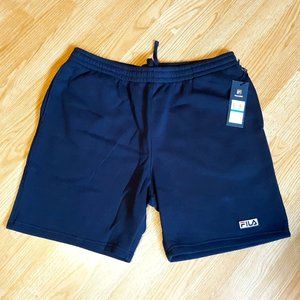 NEW Fila Kylan Mens Fleece Athletic Fitness Pull-On Shorts Extra Large Navy Blue